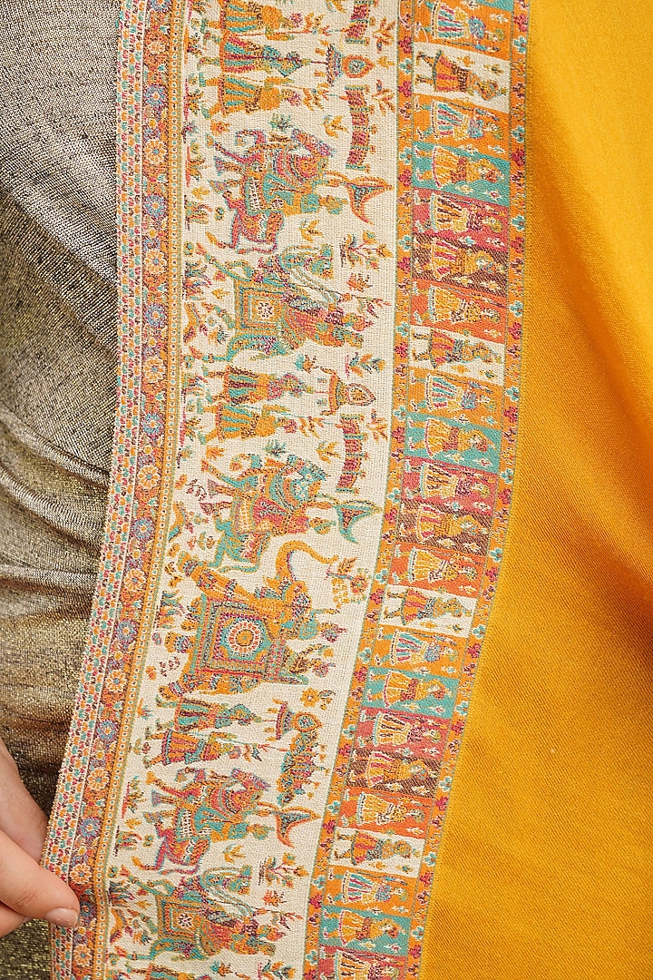 Mustard Pashmina Shawl by DUSALA ACCESSORIES at Pernia's Pop Up Shop