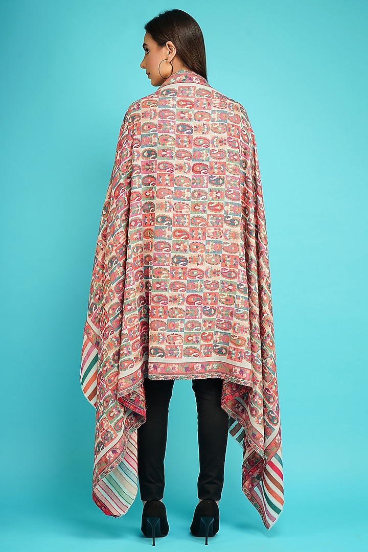 Multi-Colored Cashmere Fine Wool Shawl by DUSALA  ACCESSORIES at Pernia's Pop Up Shop