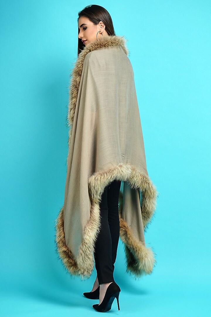 Grey Pashmina Blend Stole by DUSALA ACCESSORIES at Pernia's Pop Up Shop