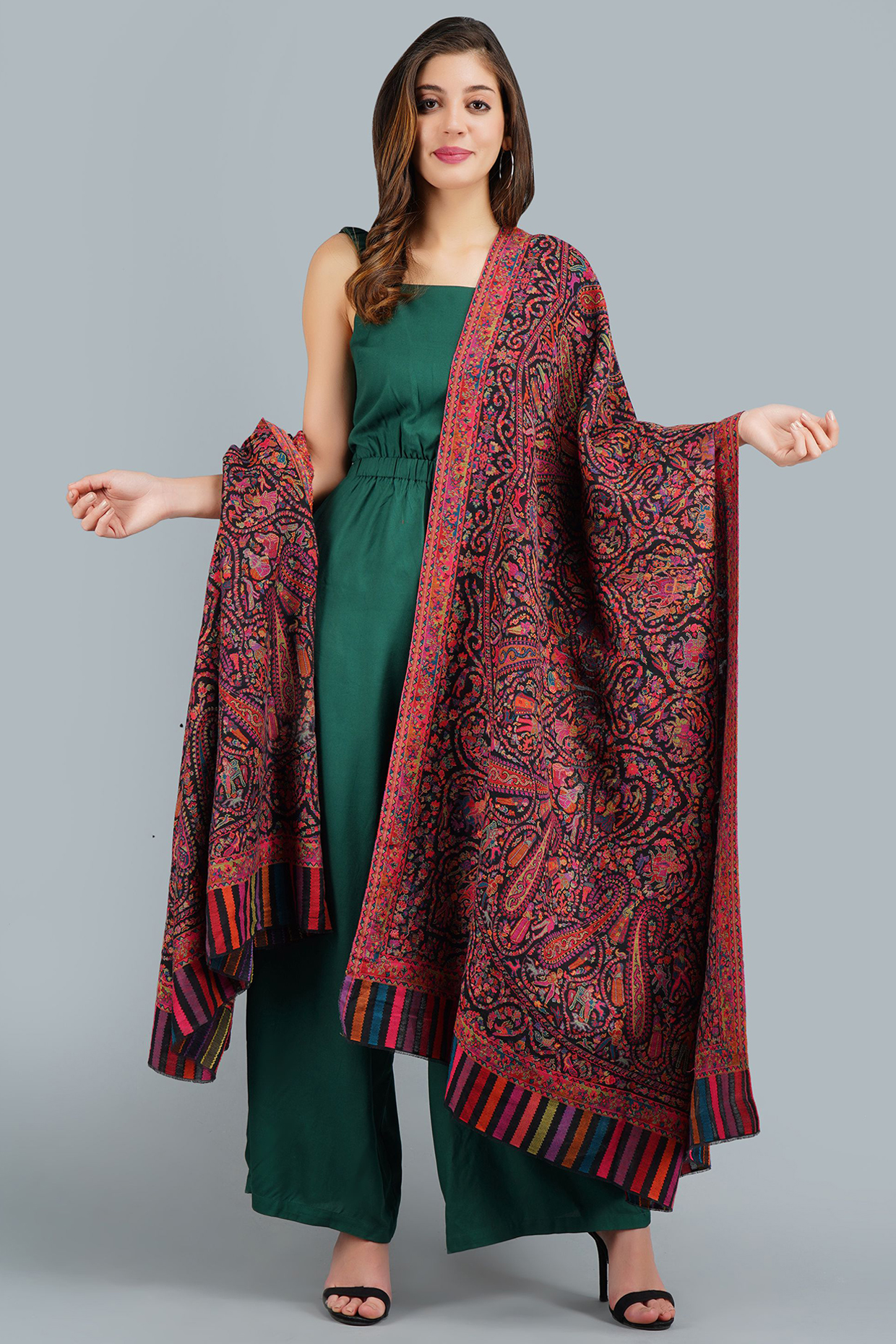 Multi-Colored Pashmina Shawl by DUSALA  ACCESSORIES at Pernia's Pop Up Shop