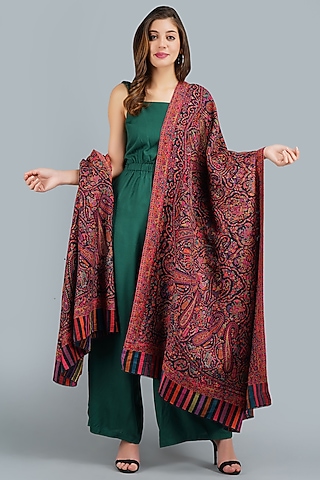 Multi-Colored Pashmina Shawl by DUSALA  ACCESSORIES