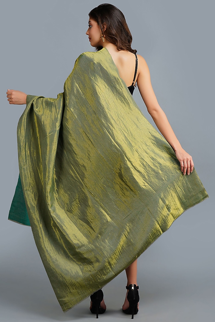 Green Handwoven Shawl by DUSALA ACCESSORIES at Pernia's Pop Up Shop