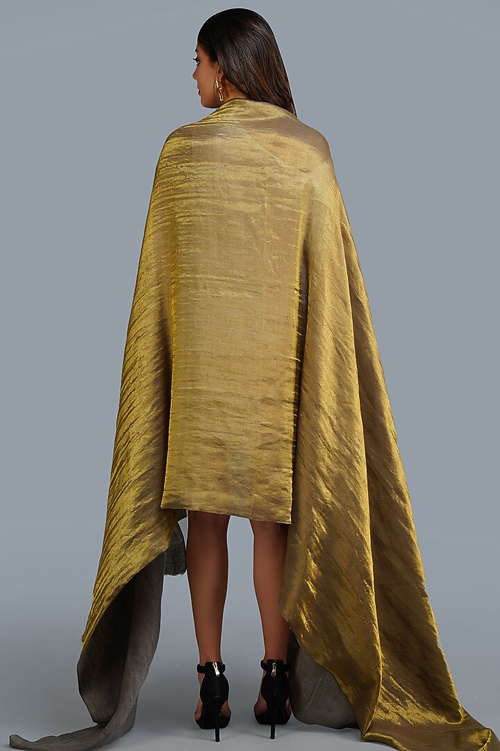Silver Handwoven Shawl by DUSALA  ACCESSORIES at Pernia's Pop Up Shop