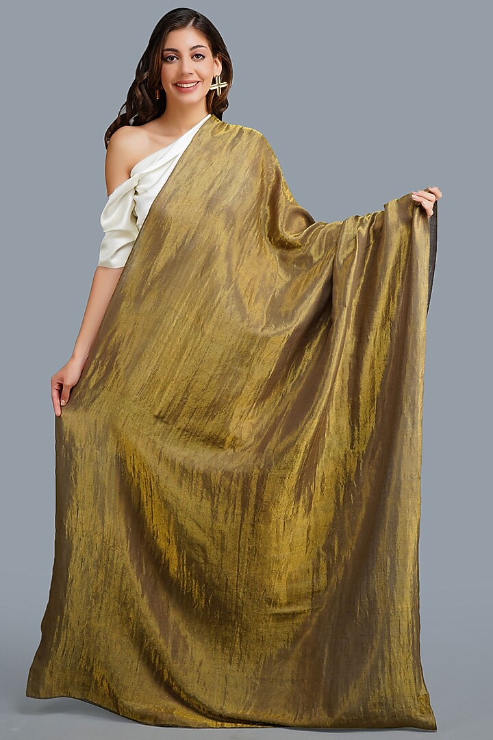 Silver Handwoven Shawl by DUSALA  ACCESSORIES at Pernia's Pop Up Shop