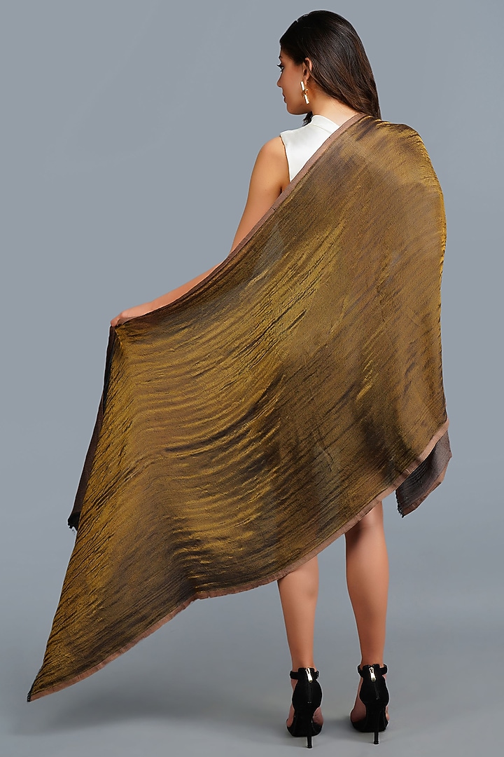 Golden Reversible Handwoven Stole by DUSALA ACCESSORIES at Pernia's Pop Up Shop