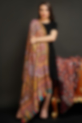 Multi-Colored Pashmina Kalamkari Shawl by DUSALA  ACCESSORIES