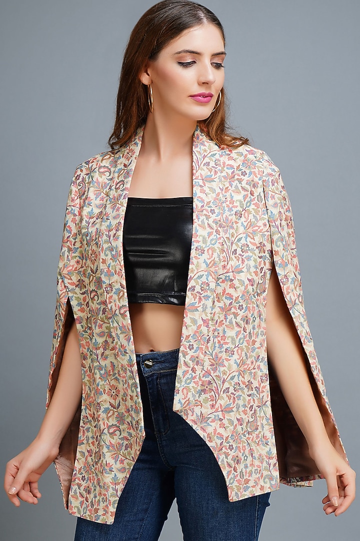 White Pashmina Wool Vintage Coat by DUSALA  ACCESSORIES at Pernia's Pop Up Shop