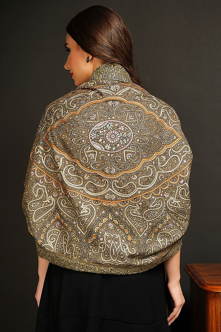 Brown Handwoven Shawl by DUSALA ACCESSORIES at Pernia's Pop Up Shop