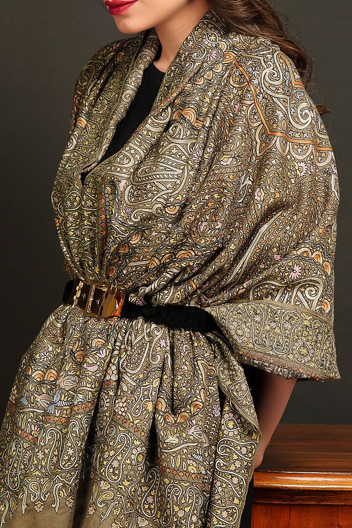 Brown Handwoven Shawl by DUSALA ACCESSORIES at Pernia's Pop Up Shop