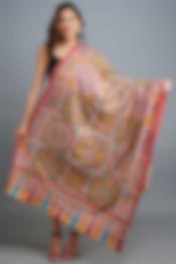 Multi-Colored Pashmina Hand Painted Shawl by DUSALA  ACCESSORIES