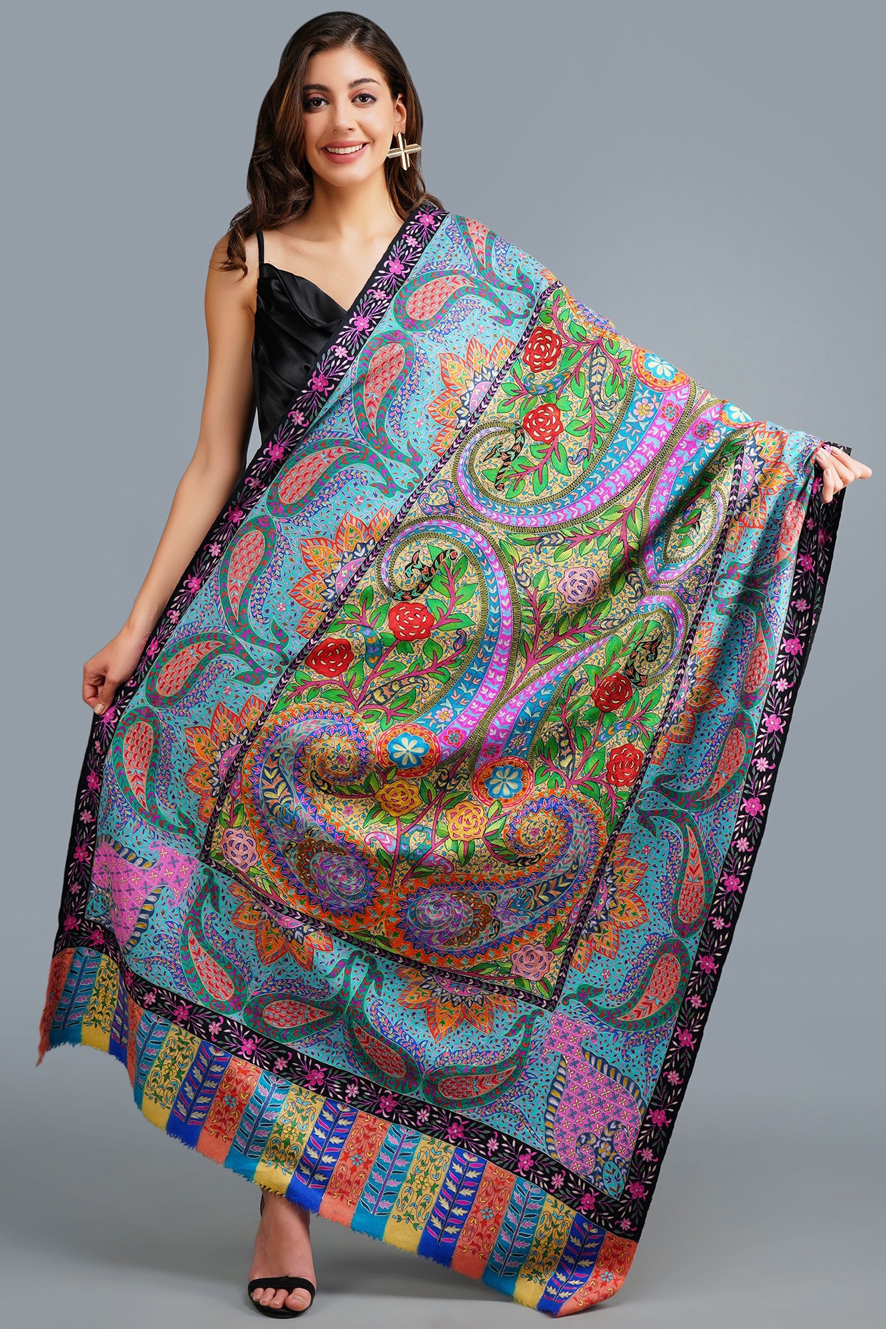 Multi Colored Pashmina Shawl By Dusala Accessories At Pernias Pop Up 
