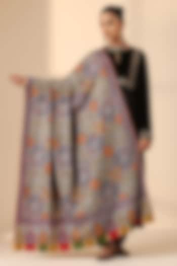 Multi-Colored Pashmina Wool Kalamkari Work Handwoven Shawl by DUSALA  ACCESSORIES at Pernia's Pop Up Shop