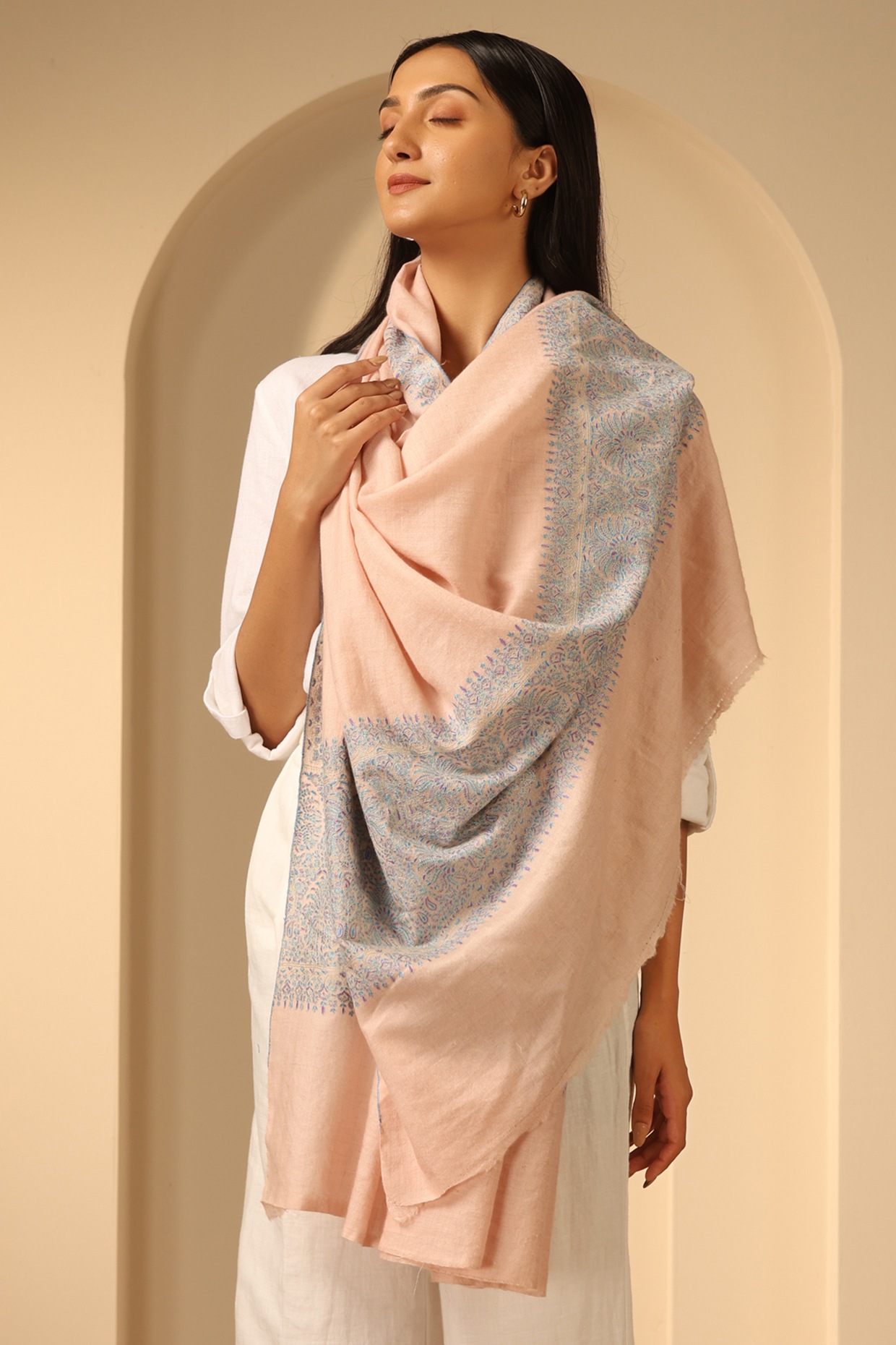 ivory pashmina shawl