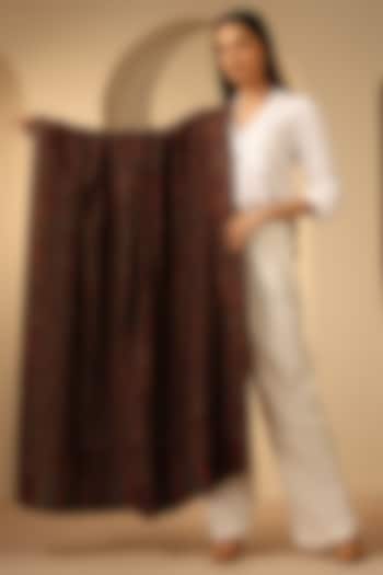 Black Cashmere Fine Wool Kani Stole by DUSALA  ACCESSORIES at Pernia's Pop Up Shop