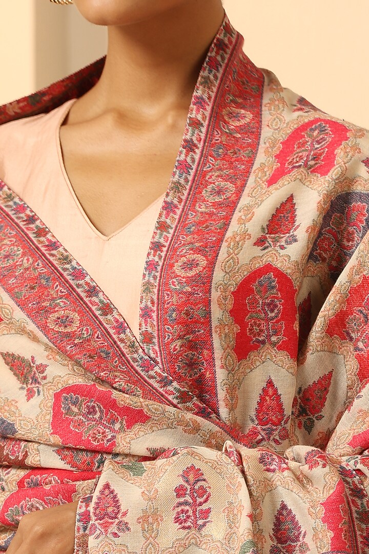 White Cashmere Fine Wool Stole by DUSALA  ACCESSORIES at Pernia's Pop Up Shop