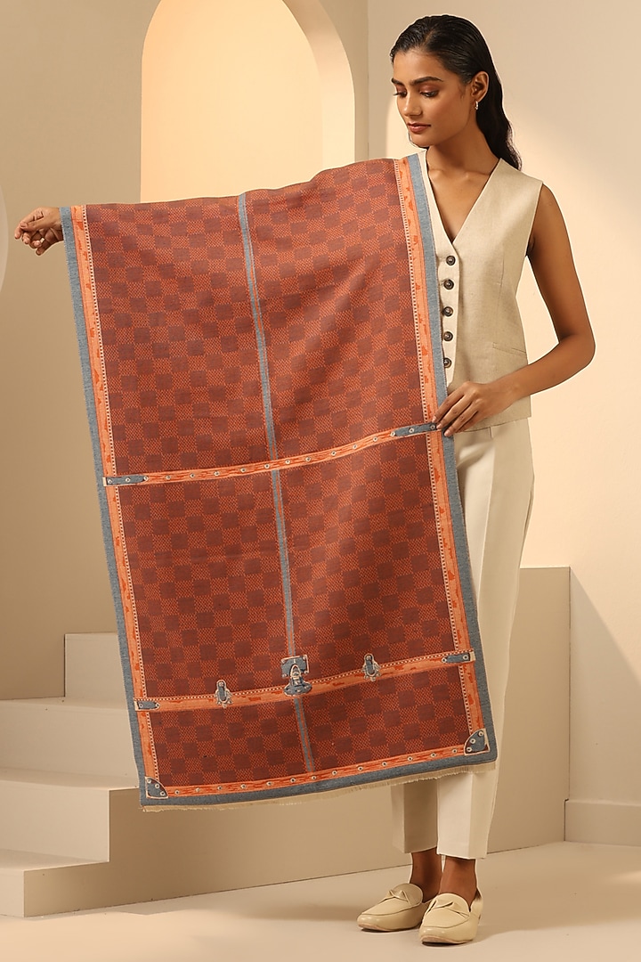 Cream Vegan Cashmere Woven Stole by DUSALA  ACCESSORIES at Pernia's Pop Up Shop