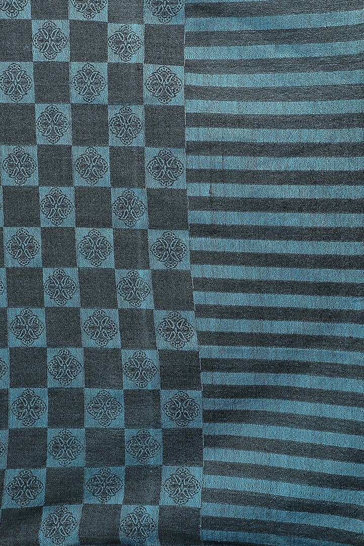 Blue Fine Cashmere Wool Stole by Dusala Men at Pernia's Pop Up Shop