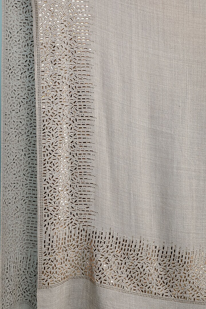 Grey Pashmina Blend Stole by DUSALA  ACCESSORIES at Pernia's Pop Up Shop
