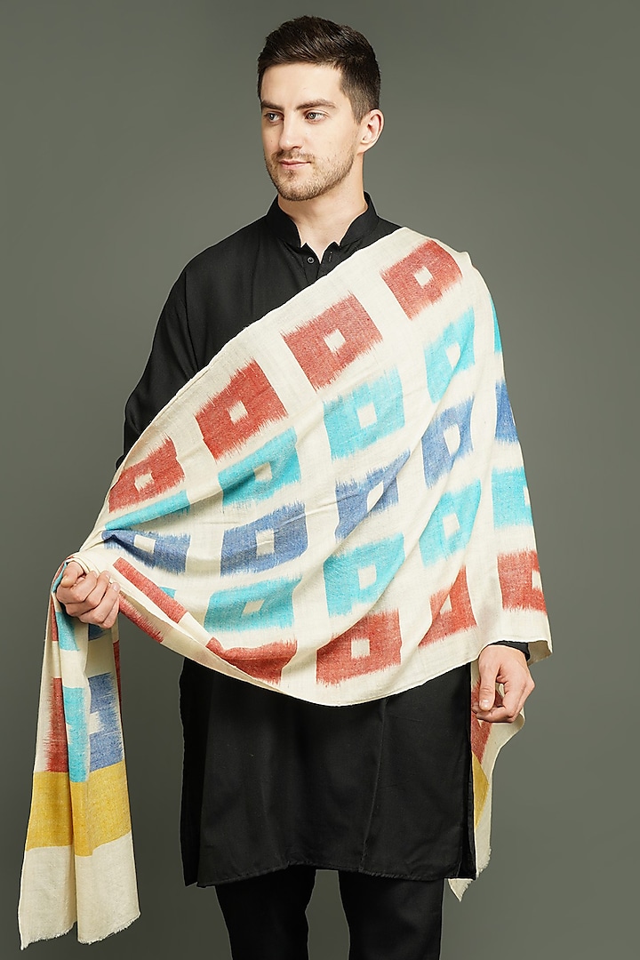 Multi-Colored Handwoven Stole by Dusala Men