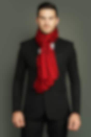 Red Cashmere Fine Wool Stole by Dusala Men