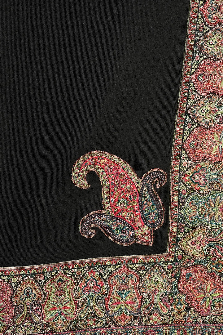 Black Pashmina Wool Shawl by Dusala Men at Pernia's Pop Up Shop