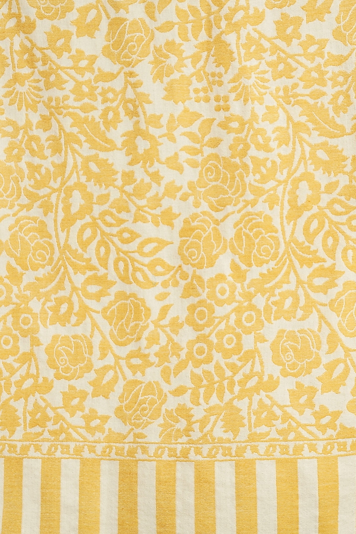 Yellow Cashmere Fine Wool Stole by Dusala Men at Pernia's Pop Up Shop