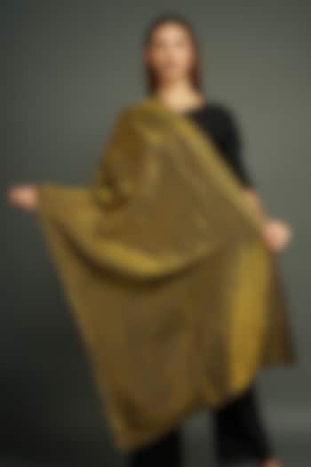 Golden Pashmina Reversible Shawl  by DUSALA  ACCESSORIES