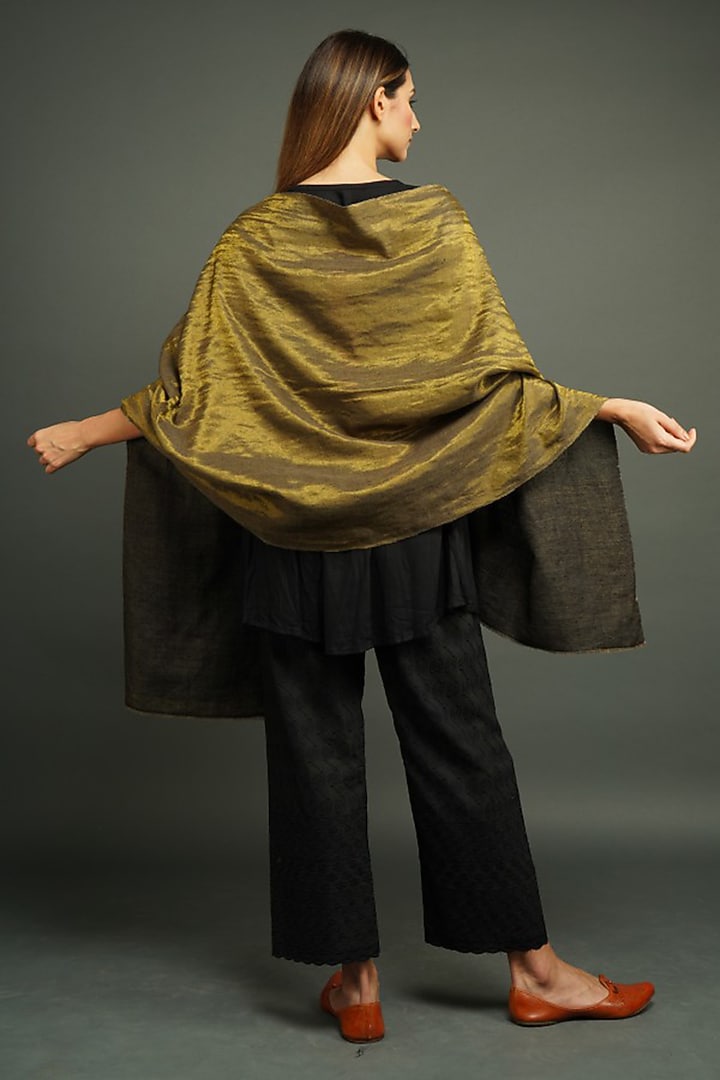 Golden Pashmina Reversible Shawl  by DUSALA  ACCESSORIES at Pernia's Pop Up Shop