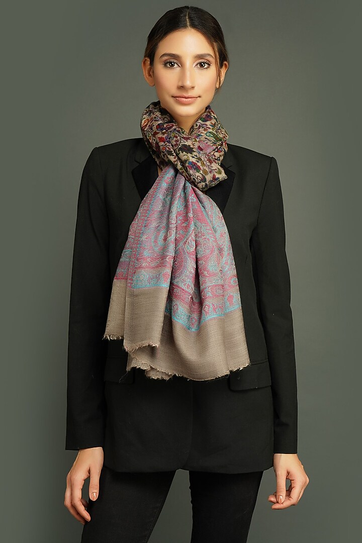 Multi-Colored Kalamkari Printed Stole by DUSALA  ACCESSORIES at Pernia's Pop Up Shop