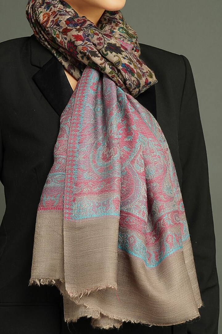 Multi-Colored Kalamkari Printed Stole by DUSALA  ACCESSORIES at Pernia's Pop Up Shop