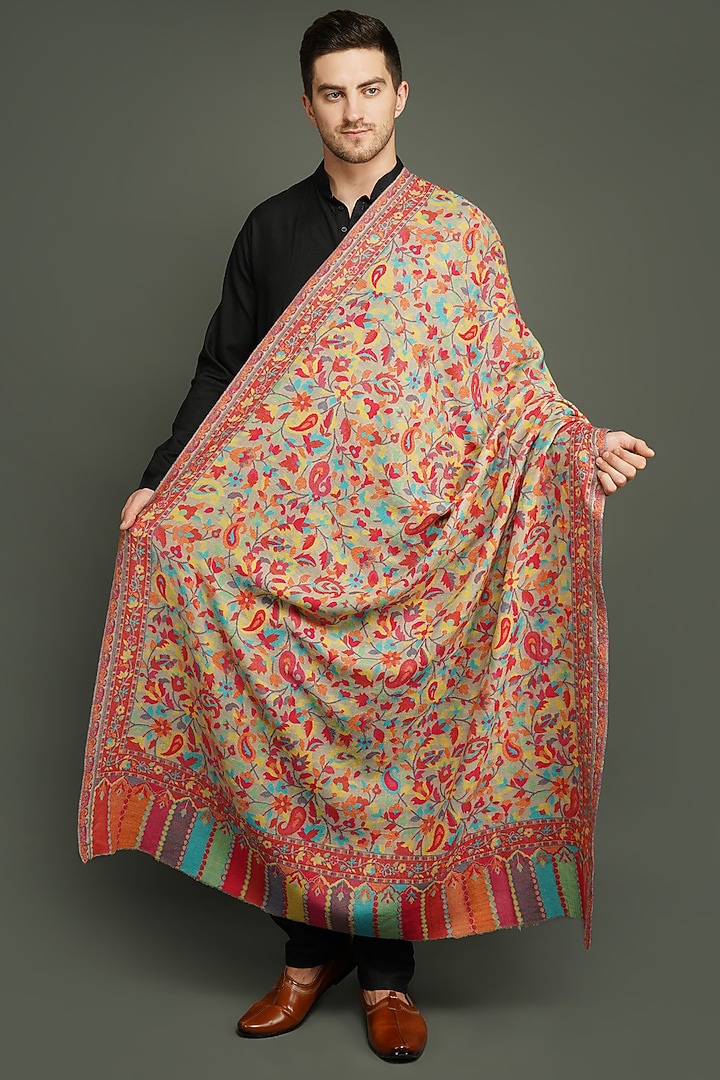 Multi-Colored Shawl With Kani Weave by Dusala Men at Pernia's Pop Up Shop