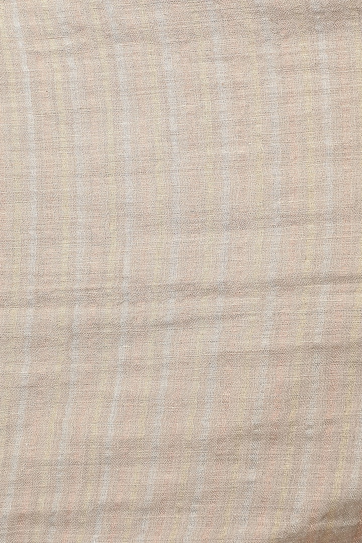 Beige Pashmina Handwoven Stole by Dusala Men at Pernia's Pop Up Shop