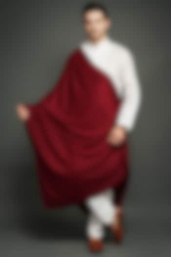 Maroon Pashmina Shawl by Dusala Men at Pernia's Pop Up Shop