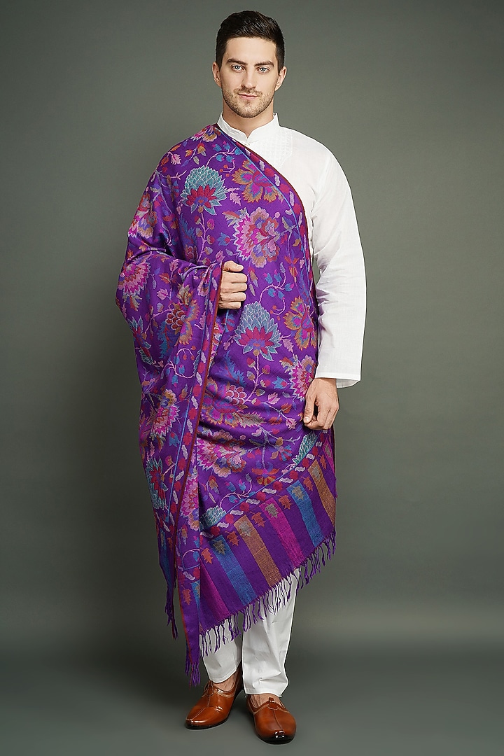 Purple Pashmina Handmade Shawl by Dusala Men at Pernia's Pop Up Shop