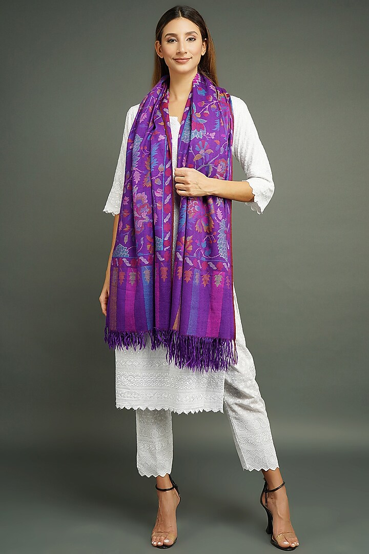 Purple Pashmina Handmade Shawl by DUSALA  ACCESSORIES at Pernia's Pop Up Shop