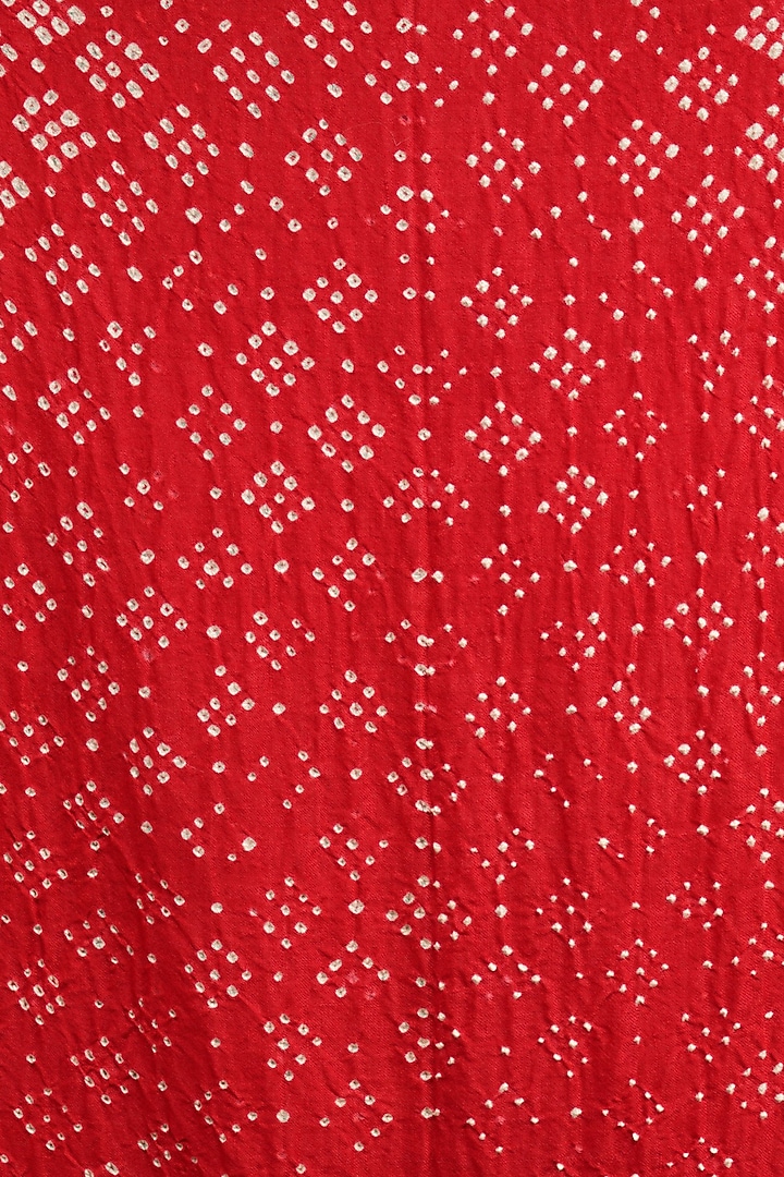 Red Bandhani Stole by DUSALA ACCESSORIES at Pernia's Pop Up Shop