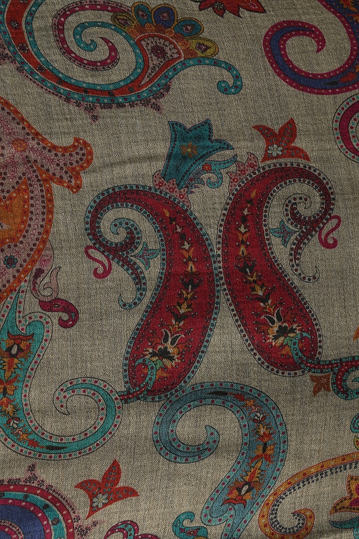 Multi Colored Reversible Paisley Stole by Dusala Men at Pernia's Pop Up Shop