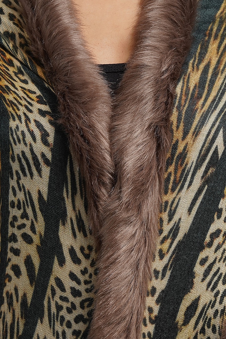 Brown Animal Printed Stole by DUSALA ACCESSORIES at Pernia's Pop Up Shop