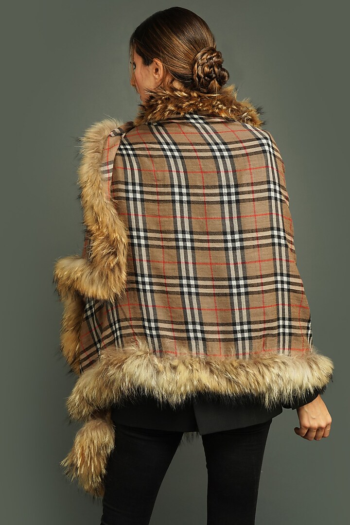 Brown Checkered Stole by DUSALA ACCESSORIES at Pernia's Pop Up Shop