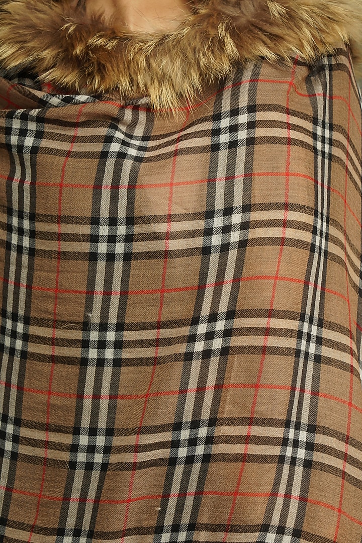Brown Checkered Stole by DUSALA ACCESSORIES at Pernia's Pop Up Shop