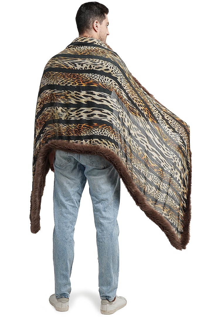 Multi-Colored Animal Printed Stole by Dusala Men at Pernia's Pop Up Shop