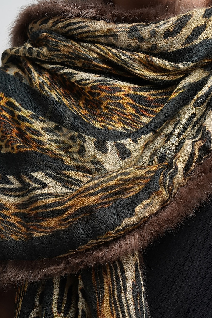 Multi-Colored Animal Printed Stole by Dusala Men at Pernia's Pop Up Shop