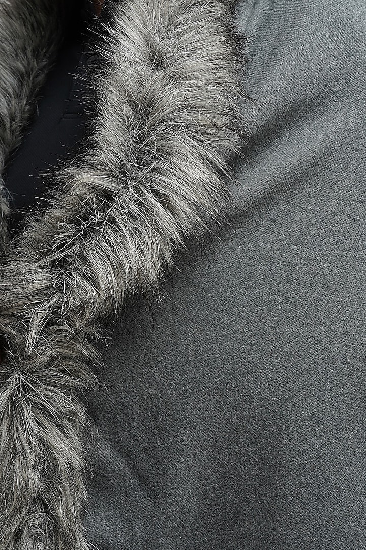 Slate Grey Pashmina Blend Stole by Dusala Men at Pernia's Pop Up Shop