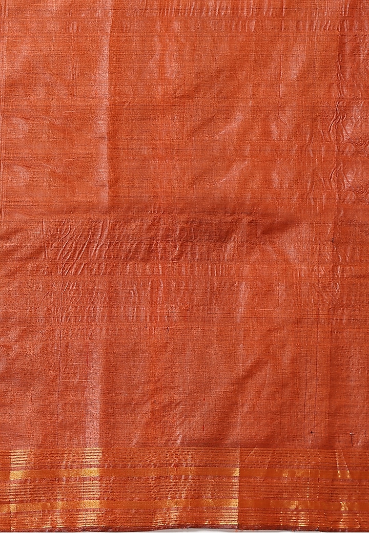 Orange Kosa Silk Handwoven Wedding Saree Set by Dusala India at Pernia's Pop Up Shop