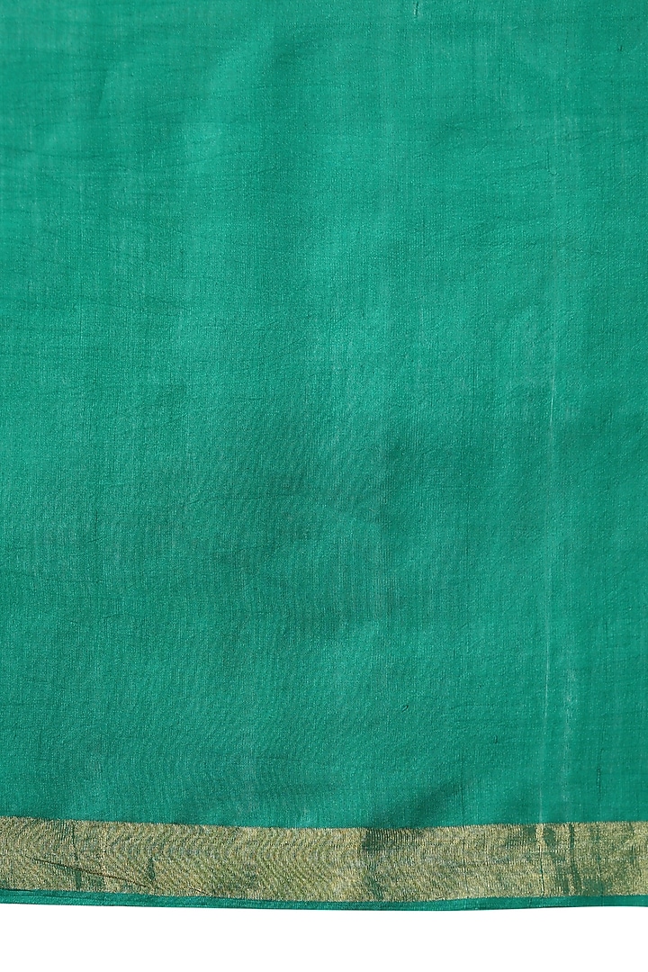 Sea Green Kosa Silk Handwoven Wedding Saree Set by Dusala India at Pernia's Pop Up Shop