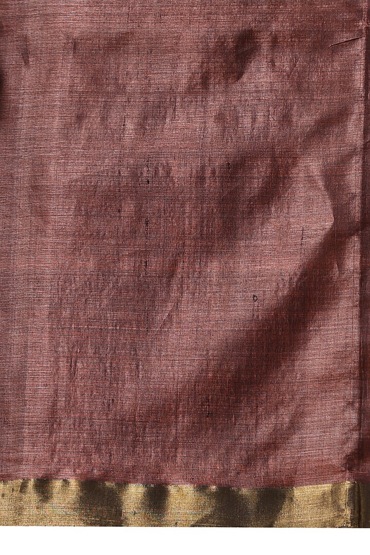 Magenta & Gold Kosa Silk Handwoven Party Wear Saree Set by Dusala India at Pernia's Pop Up Shop