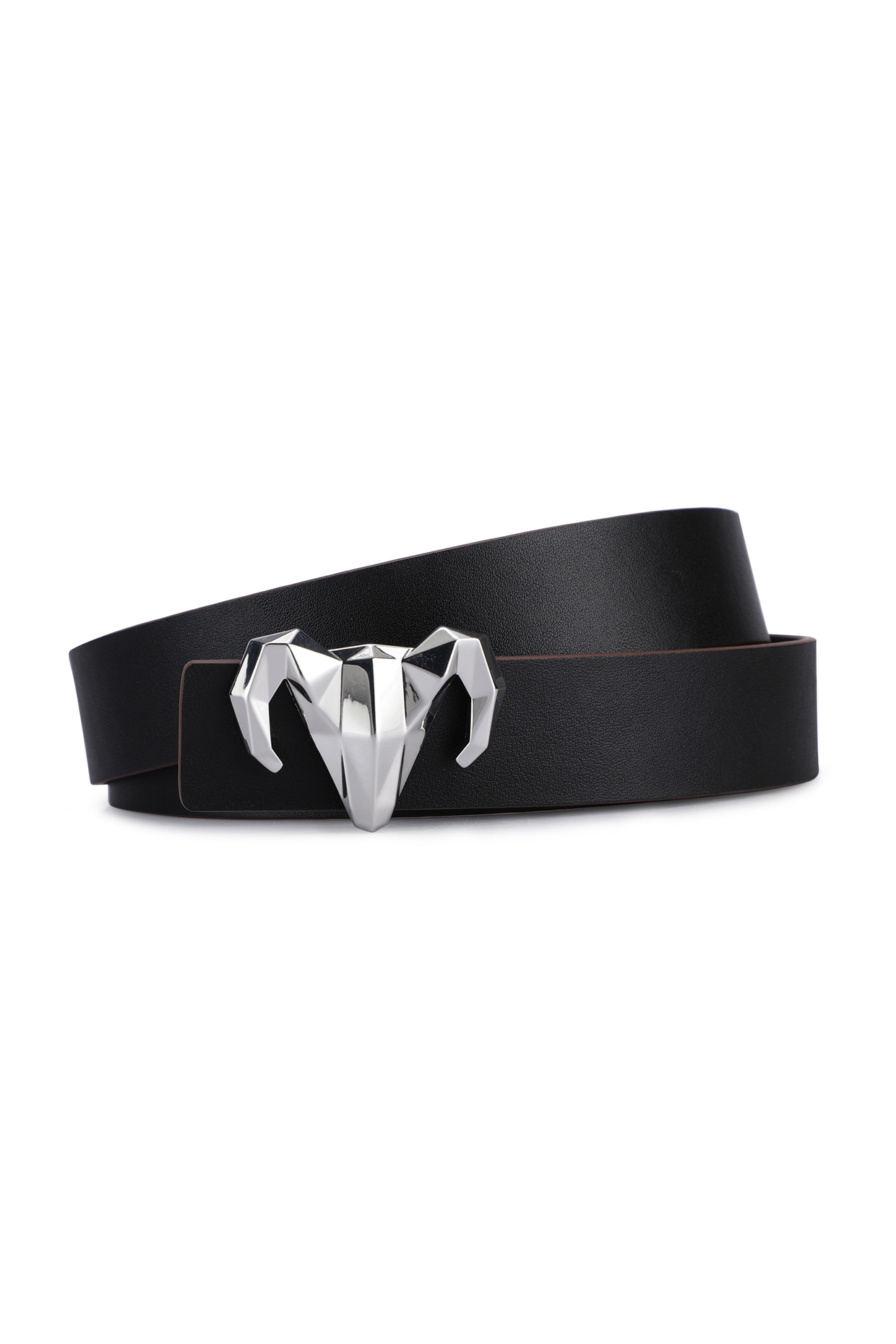 Black & Brown Italian Calf Leather Reversible Belt by Dusala Men