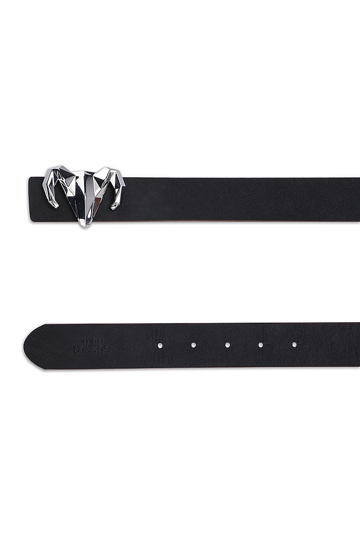 Black & Brown Italian Calf Leather Reversible Belt by Dusala Men at Pernia's Pop Up Shop