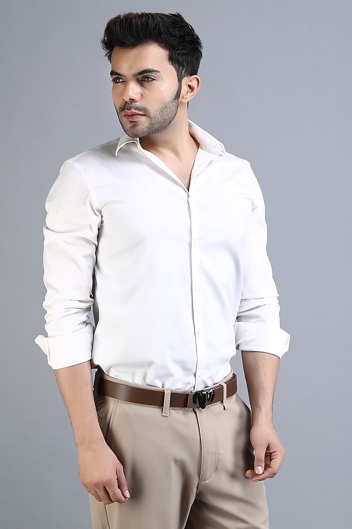 Black & Brown Italian Calf Leather Reversible Belt by Dusala Men at Pernia's Pop Up Shop