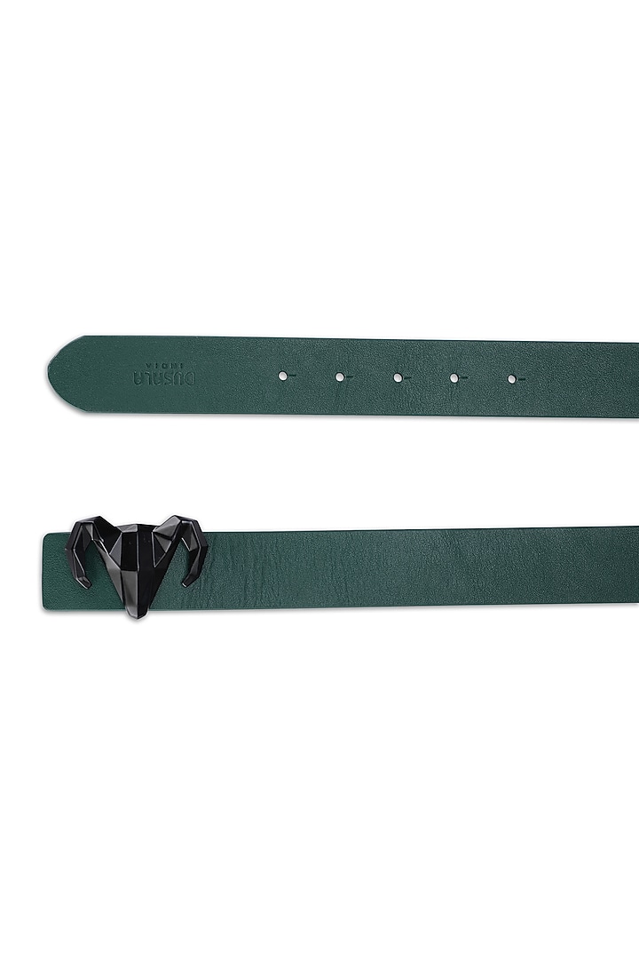 Green & Brown Italian Calf Leather Reversible Belt by Dusala Men at Pernia's Pop Up Shop